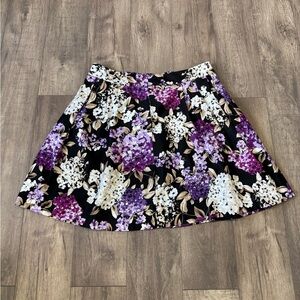White House Black Market Floral A-Line Skirt Size 14
